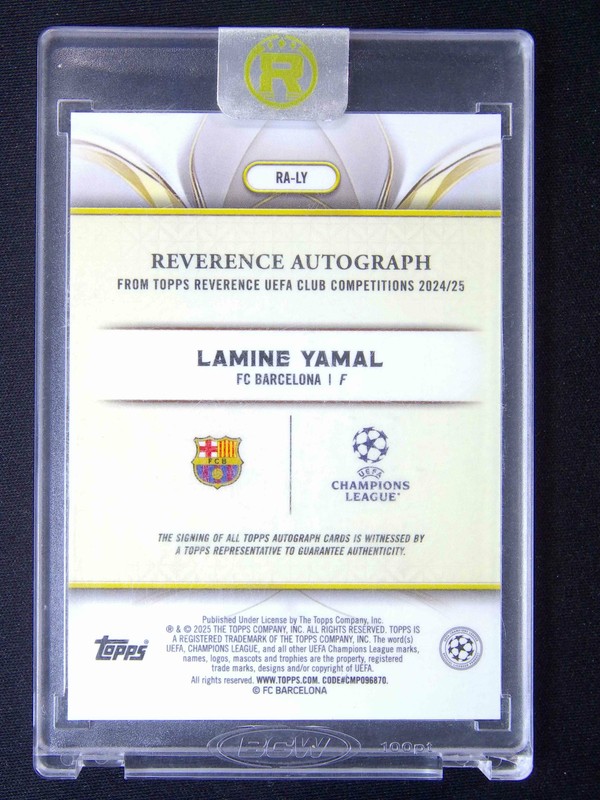 2024-25 Topps Reverence UEFA Lamine Yamal Auto Reverence Blue /75 view 2