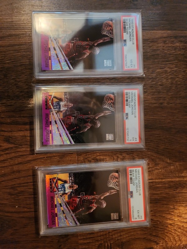 Set Of 3 Michael Jordan Beam Team Cards 1993 Psa Graded