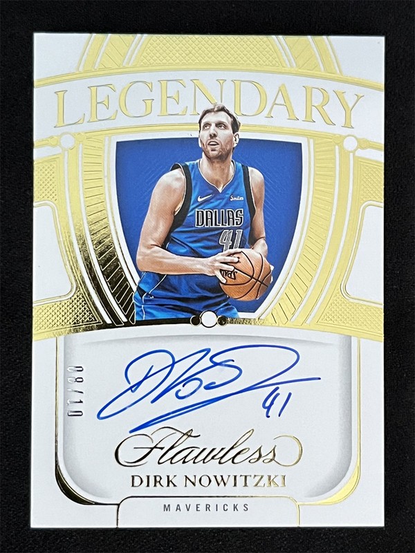 2023-24 Panini Flawless Dirk Nowitzki #LS-DNW Gold Legendary Scripts Auto /10