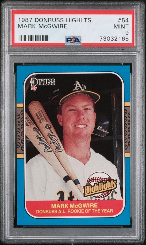 1987 Donruss Highlights MARK McGWIRE #54 PSA 9 MINT 🌟