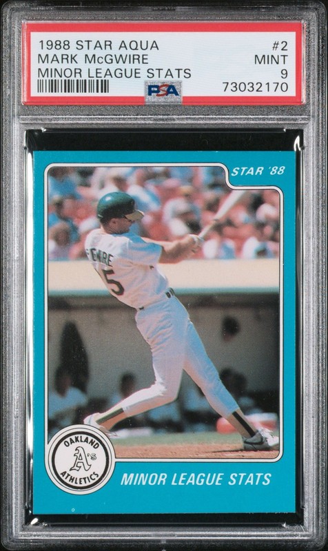 1988 Star MARK McGWIRE Aqua #2 Minor League Stats PSA 9 MINT ⭐