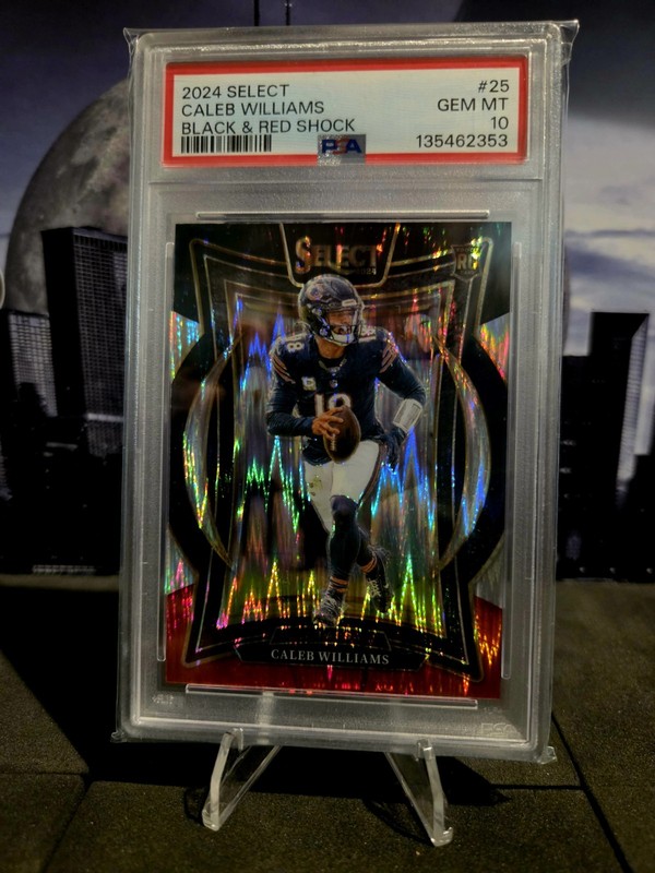 2024 SELECT CALEB WILLIAMS #25 BLACK & RED SHOCK PSA 10 RC ROOKIE 