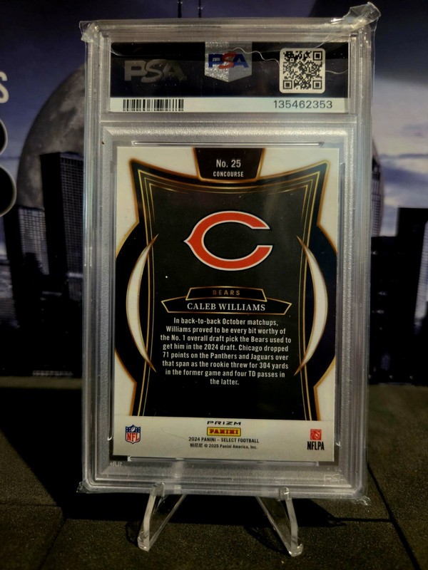2024 SELECT CALEB WILLIAMS #25 BLACK & RED SHOCK PSA 10 RC ROOKIE  view 2