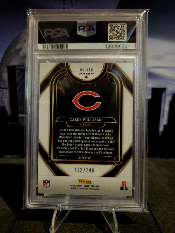 2024 SELECT CALEB WILLIAMS #216 RED SHOCK /249 PSA 9 RC ROOKIE  view 2