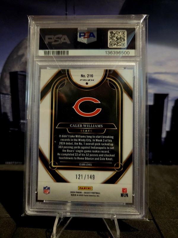 2024 SELECT CALEB WILLIAMS #216 TRI-COLOR PRIZM  /149 PSA 9 RC ROOKIE  view 2