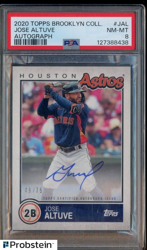 2020 Topps Brooklyn Collection Jose Altuve Houston Astros AUTO 49/75 PSA 8