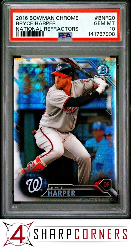 2016 BOWMAN CHROME NATIONAL REFRACTORS #BNR20 BRYCE HARPER PSA 10