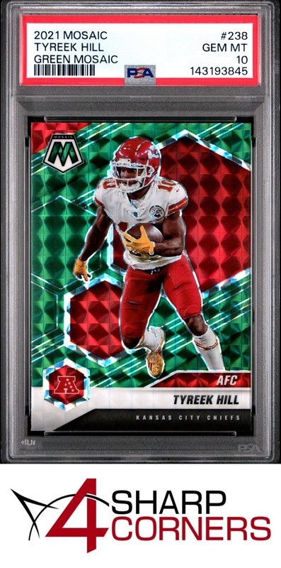 2021 PANINI MOSAIC GREEN PRIZM #238 TYREEK HILL POP 6 PSA 10