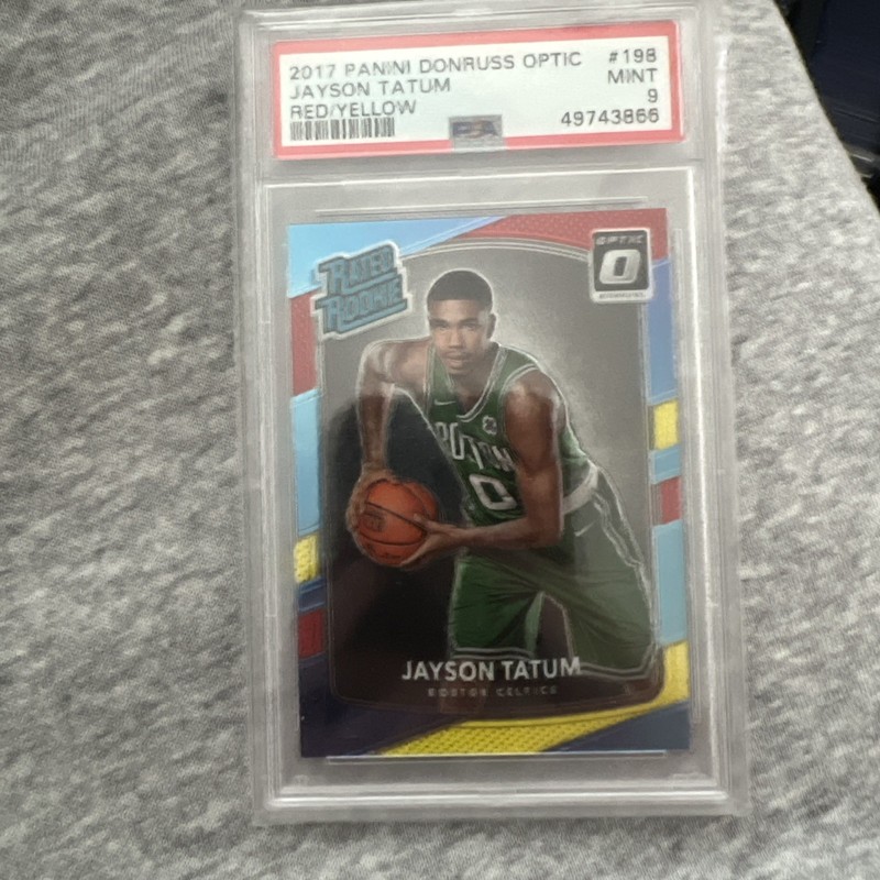 Panini 2017-18 Donruss Optic Rated Rookie #198 Jayson Tatum Red/Yellow PSA 9