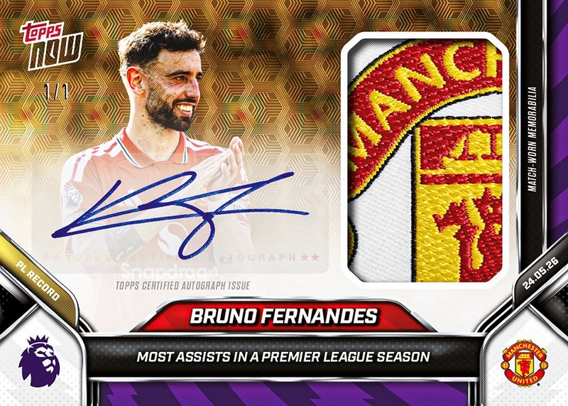 Bruno Fernandes MOST ASSISTS IN A LEAGUE SEASON*POSSIBLE 1/1 AUTO RELC*Presale