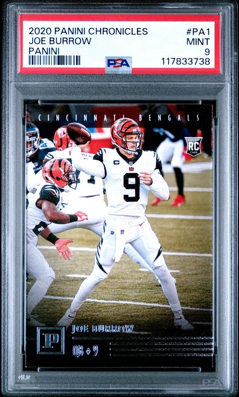 2020 Panini Chronicles JOE BURROW #PA1 PSA 9 MINT RC Rookie Card 🤩