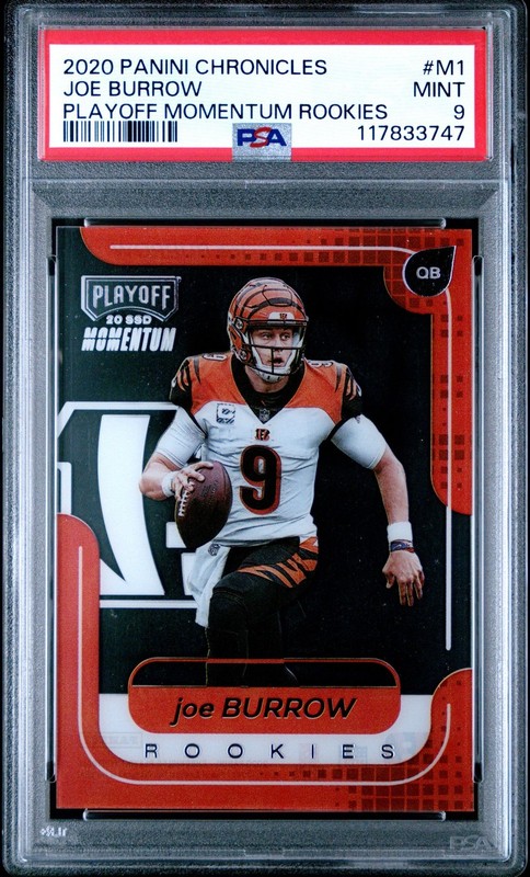 2020 Chronicles Playoff Momentum JOE BURROW #M1 PSA 9 MINT RC 😎