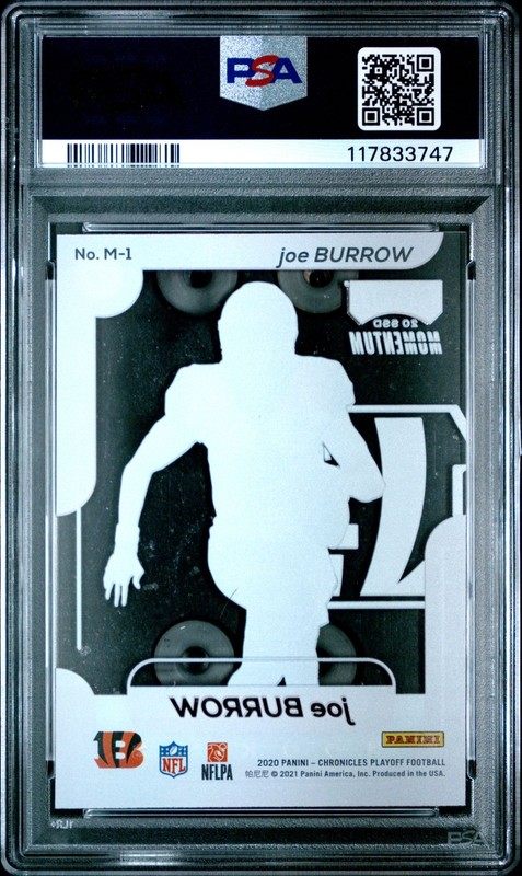 2020 Chronicles Playoff Momentum JOE BURROW #M1 PSA 9 MINT RC 😎 view 2