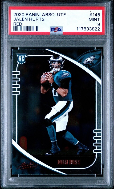 2020 Panini Absolute JALEN HURTS #145 RED PSA 9 MINT RC Rookie Card 🤩