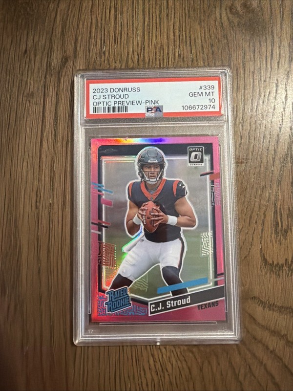 2023 Donruss CJ Stroud Optic Preview Pink Rated Rookie #339 PSA 10