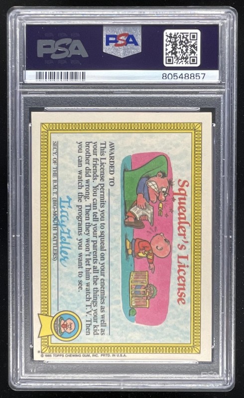 1985 Topps Garbage Pail Kids Series 1 #4a Fryin Brian PSA 8 view 2