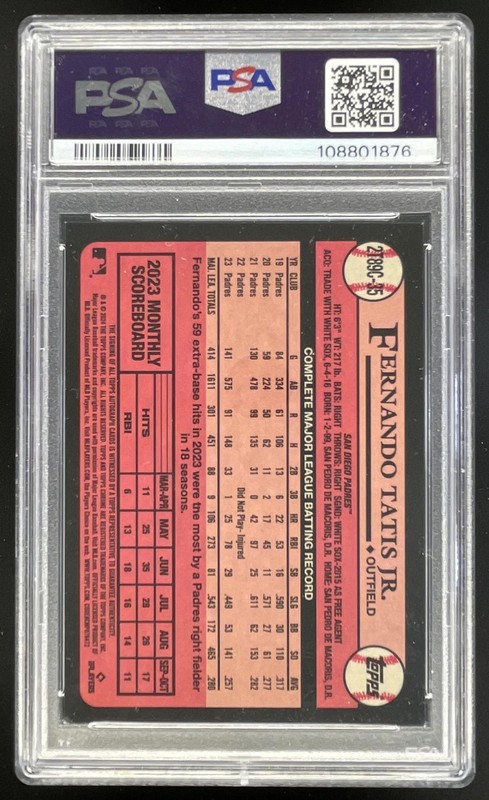 2024 Topps 1989 35th Anniversary Chrome Orange Fernando Tatis Jr. Auto /25 PSA 7 view 2