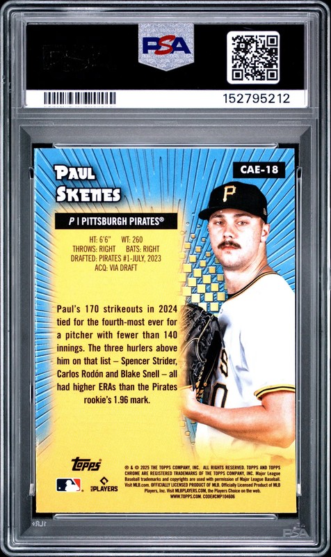 2025 Topps Chrome All Etch Paul Skenes #CAE18 PSA 10 view 2