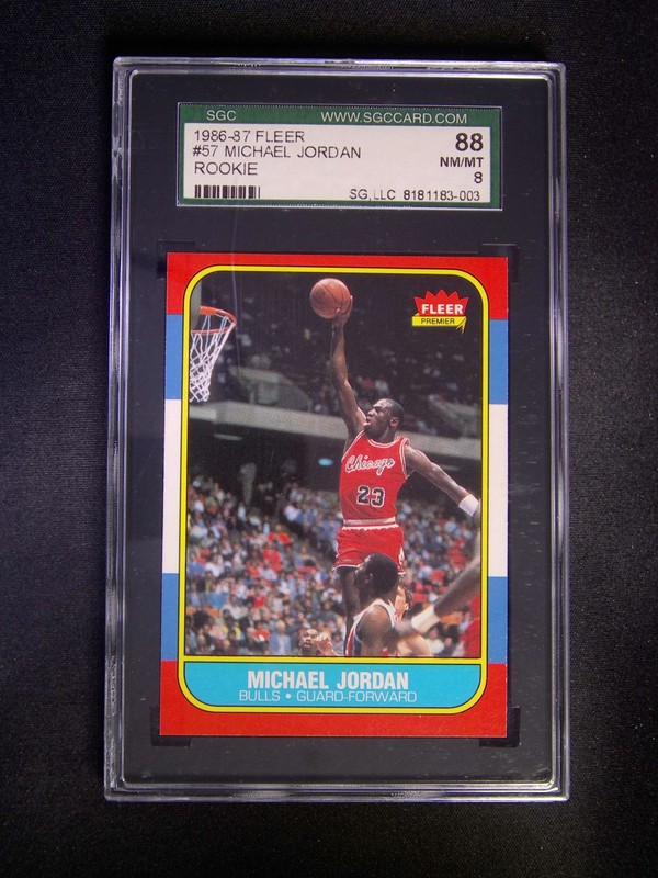 1986-87 Fleer Premier Michael Jordan #57 RC Rookie SGC 8