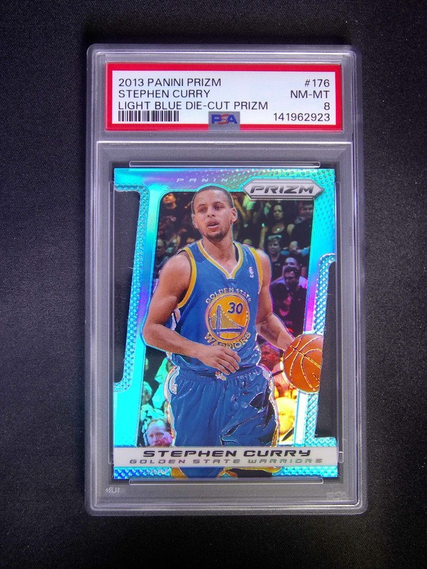 2013-14 Panini Prizm Stephen Curry #176 Light Blue /199 PSA 8