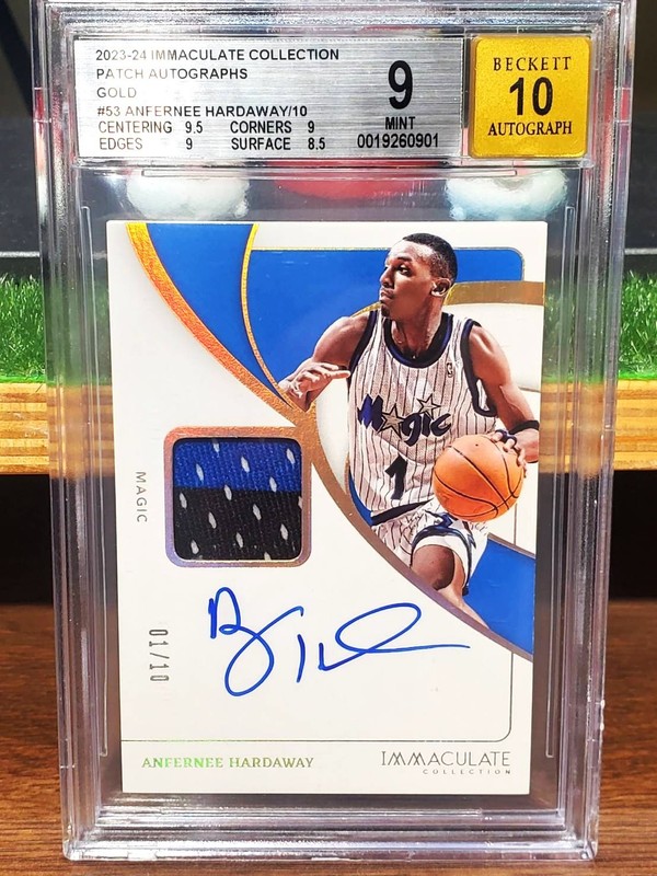 2023 Immaculate Collection Anfernee Hardaway Patch Auto Gold 01/10 Jsy # BGS 9