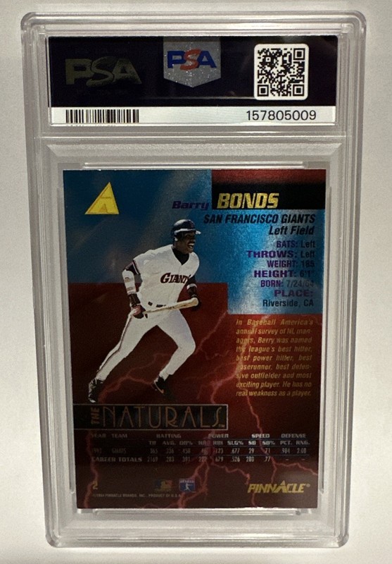 1994 Pinnacle The Naturals - Barry Bonds #2 view 2