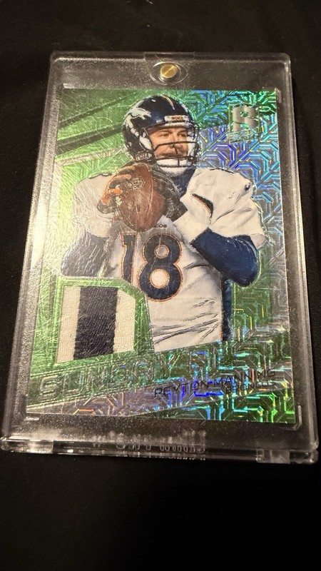 Peyton Manning GAME WORN patch 2015 Panini Spectra Sunday Best /25 Broncos/colt view 2