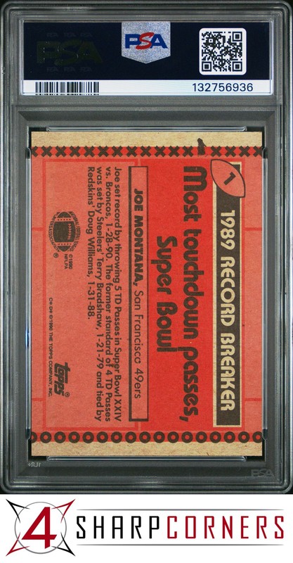 1990 TOPPS #1 JOE MONTANA 49ERS HOF PSA 10 view 2