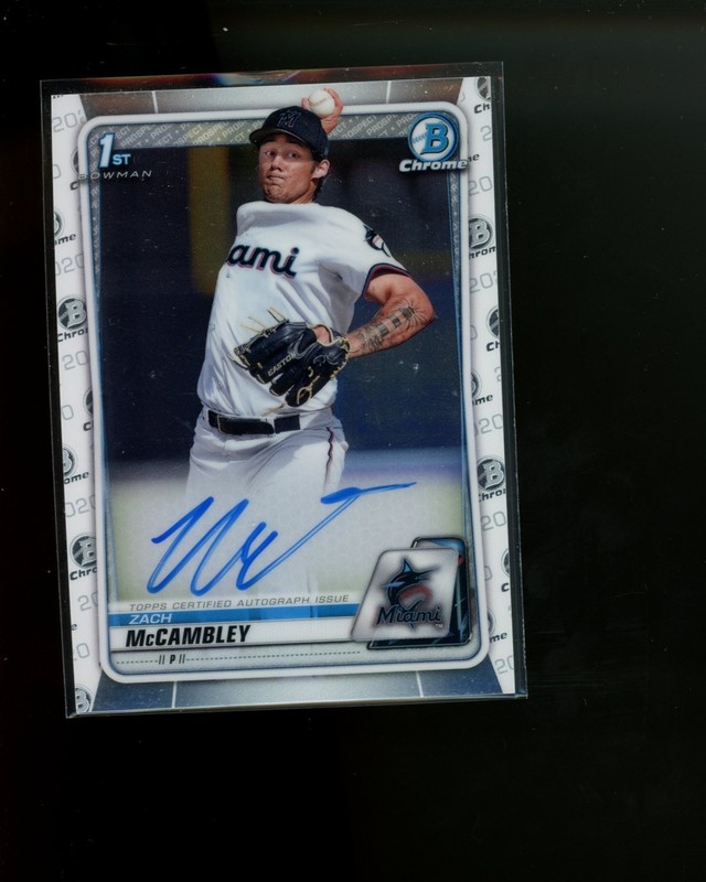 2020 Bowman Chrome Draft Autograph Auto #CDAZM Zach McCambley
