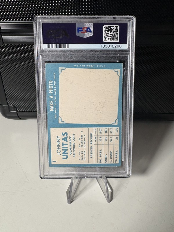Johnny Unitas 1961 Topps 1 Colts PSA 4 view 2