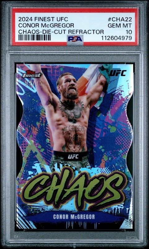 2024 Finest Conor Mcgregor Chaos Die Cut Refractor /75 #CHA-22 PSA 10