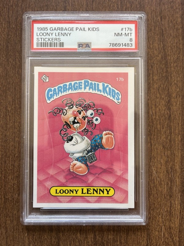 1985 Topps Garbage Pail Kids Series 1 #17b Loony Lenny PSA 8 *NEAR MINT - MINT