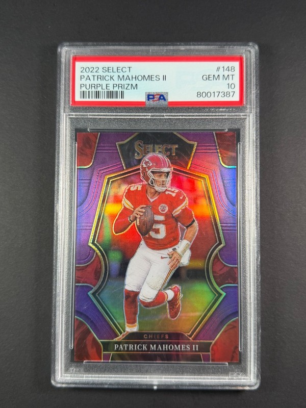 2022 Select Patrick Mahomes Purple Prizm /75 PSA 10 🔥