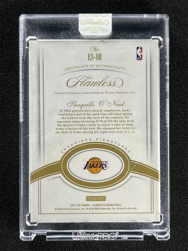 10/10 ≈1/1 ! 2017-18 Flawless Shaquille O'Neal Enshrined Signatures Auto Gold view 2