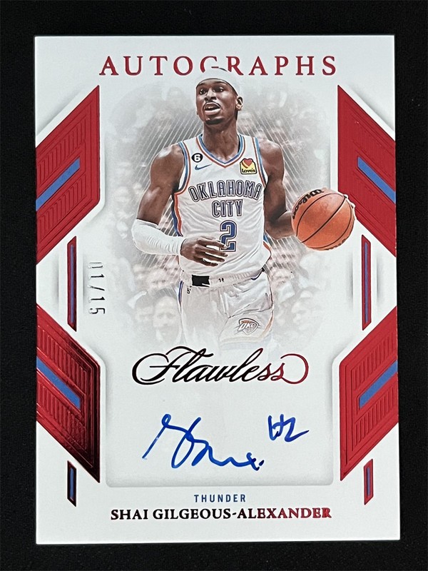 1/15 ≈1/1 ! 2022-23 Panini Flawless Shai Gilgeous-Alexander Ruby Auto #FA-SGA