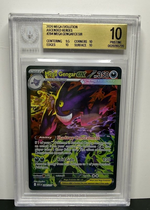 2026 Pokemon Ascended Heroes Mega Gengar Ex SIR #284 BGS 10 PRISTINE Beckett view 2