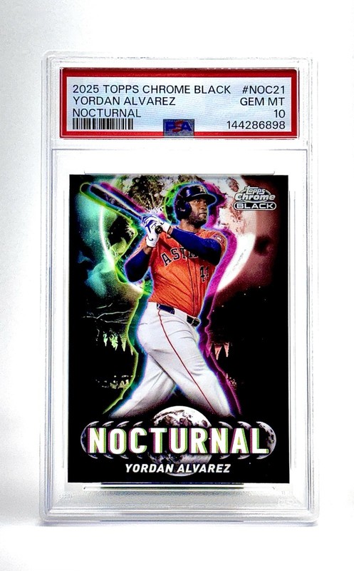2025 Topps Chrome Black Nocturnal NOC-21  🔥Yordan Alvarez Astros PSA 10