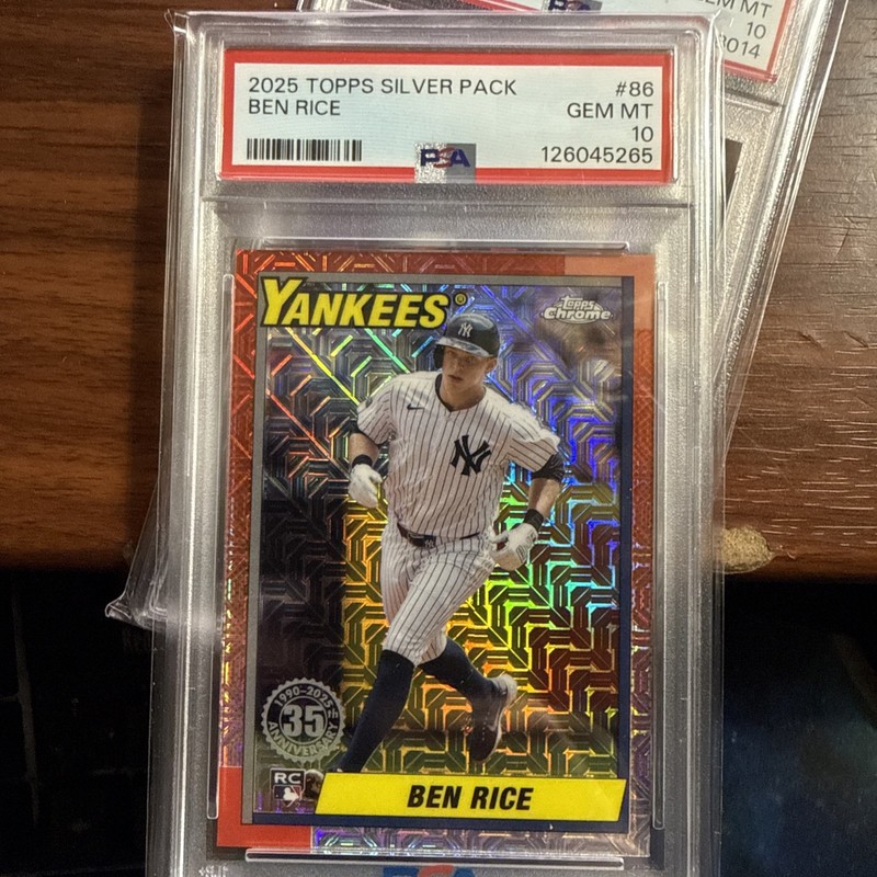 2025 Topps Silver Pack Ben Rice (RC) Mojo Refractor #86 PSA 10