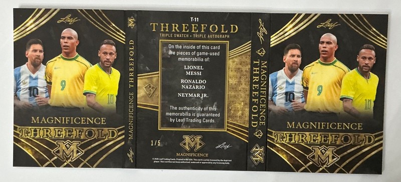 2026 Leaf Magnificence Lionel Messi Ronaldo Neymar Auto Autograph Patch #d 1/5 view 2