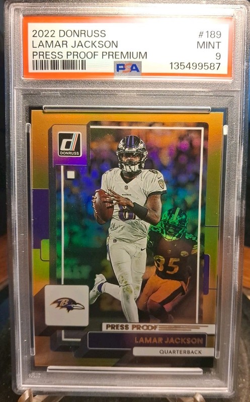 2022 Donruss Lamar Jackson Press Proof Premium Psa 9