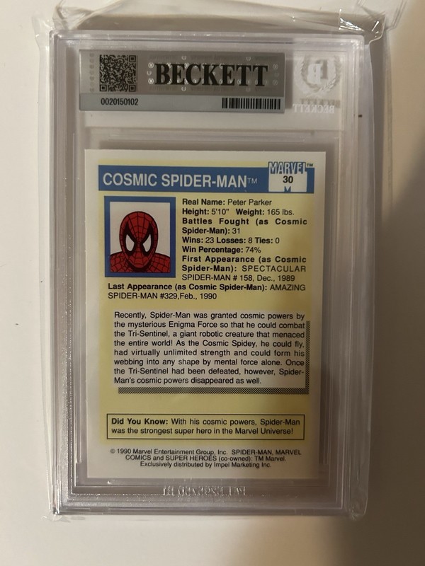 1990 Marvel Impel Cosmic Spider-Man Graded 8.5 view 2