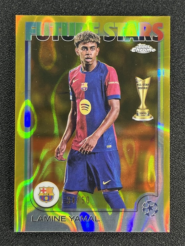 2024-25 Topps Chrome UEFA Lamine Yamal #27 Future Stars Gold Lava /50 &05311