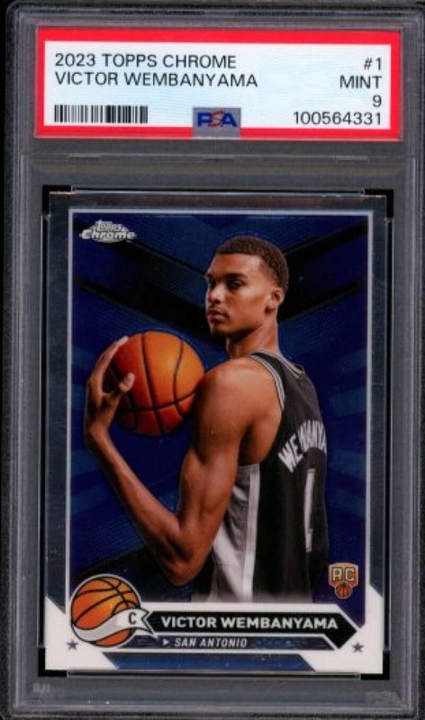 Victor Wembanyama Rookie Card 2023-24 Topps Chrome #1 PSA 9