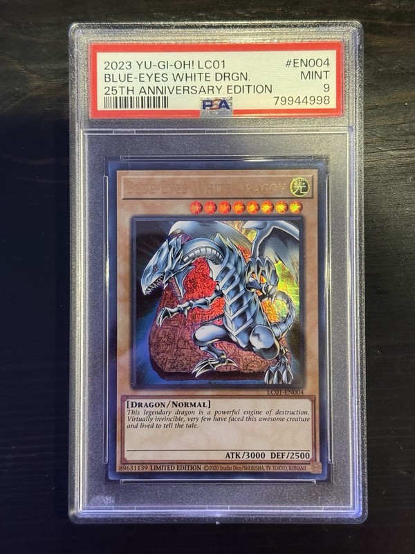 2023 Blue Eyes White Dragon 25th Anniversary Edition LC01-EN004 PSA 9 Mint