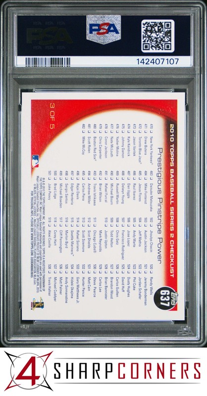 2010 TOPPS #637 BABE RUTH-LOU GEHRIG YANKEES HOF PSA 9 view 2