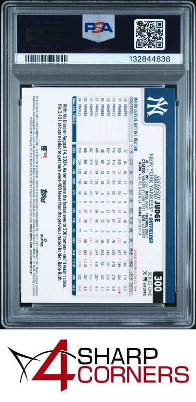 2025 TOPPS #300 AARON JUDGE YANKEES PSA 9 view 2