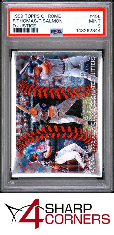 1999 TOPPS CHROME #456 FRANK THOMAS-TIM SALMON POP 2 PSA 9