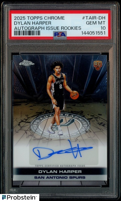 2025-26 Topps Chrome Issue Rookies Dylan Harper Spurs RC Rookie AUTO PSA 10