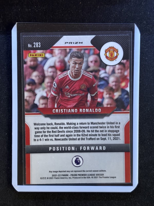 Cristiano Ronaldo 2021-22 Panini Prizm Premier League Silver Prizm #283 view 2
