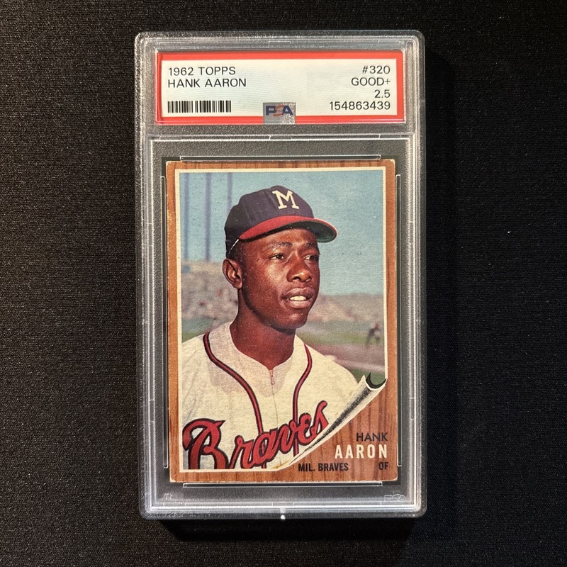 1962 Topps - Hank Aaron #320 - PSA 2.5 GOOD+ #Freshly Graded